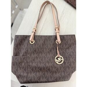 Michael Kors Signature Brown Logo Tote AS IS